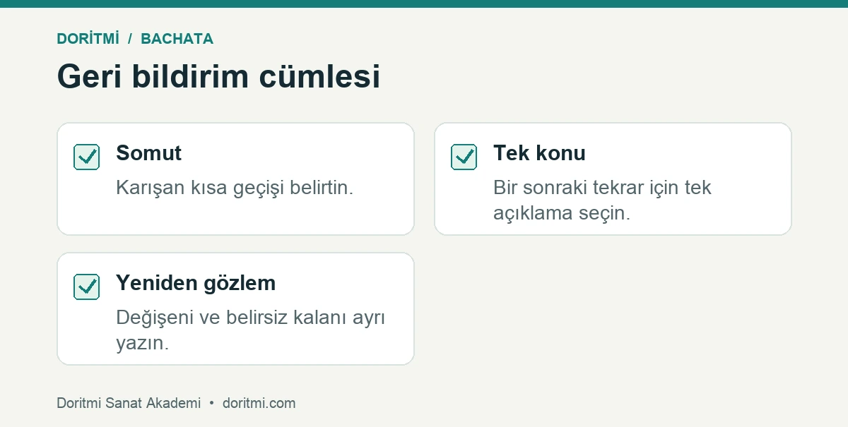 Eşli çalışmada somut ve uygulanabilir geri bildirim listesi