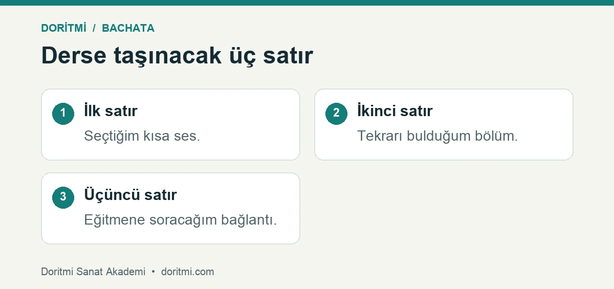 Müzik dinleme notunda üç kısa satır örneği