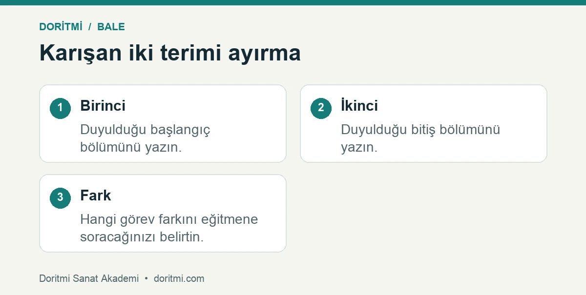 Benzer duyulan bale terimlerini ders bağlamıyla ayıran karşılaştırma