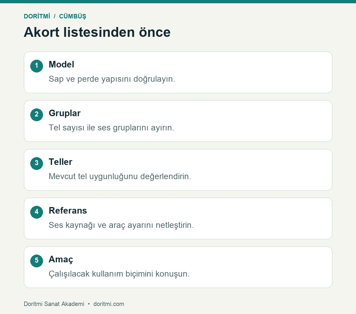 Cümbüş akort düzeni: cümbüş akort kararından önce cevaplanacak beş soru