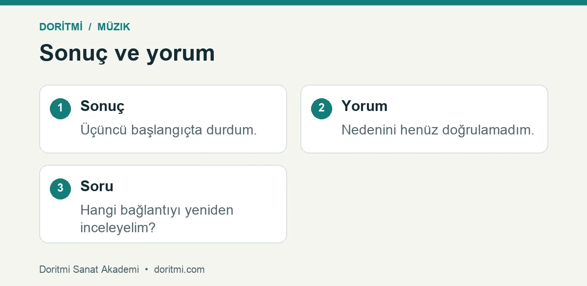 Ev çalışmasında gözlenen sonuç ile neden yorumunu ayırma