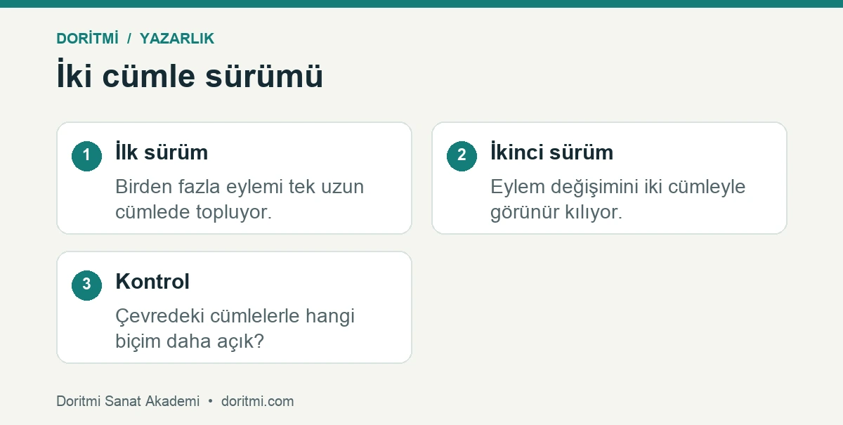Metin düzeltmede uzun ve bölünmüş cümle karşılaştırması