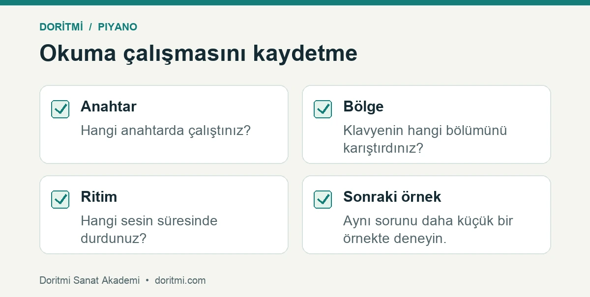 Piyano nota okuma için anahtar klavye bölgesi ritim ve sonraki örnek notları