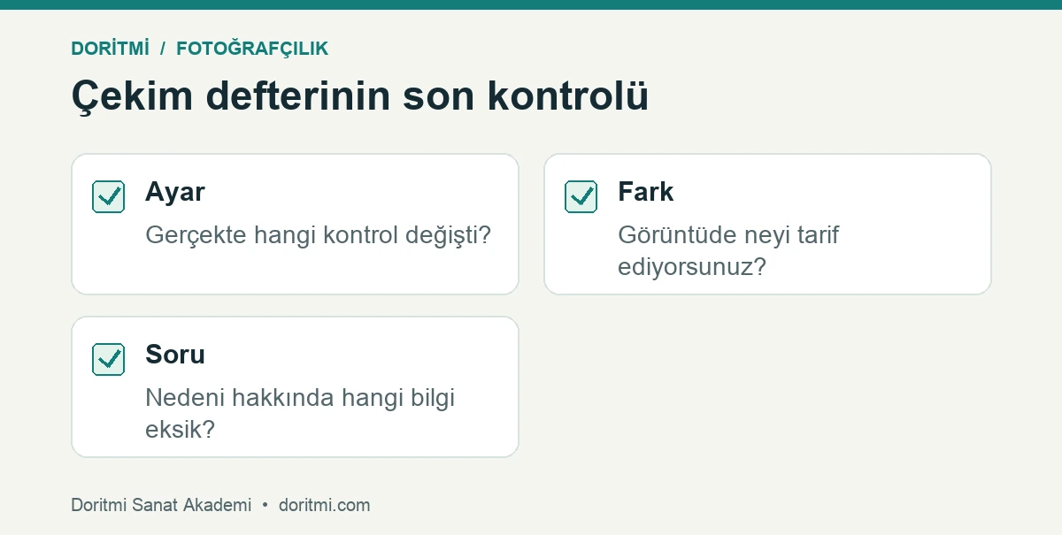Pozlama karşılaştırmasında ayar, görüntü farkı ve açık soru