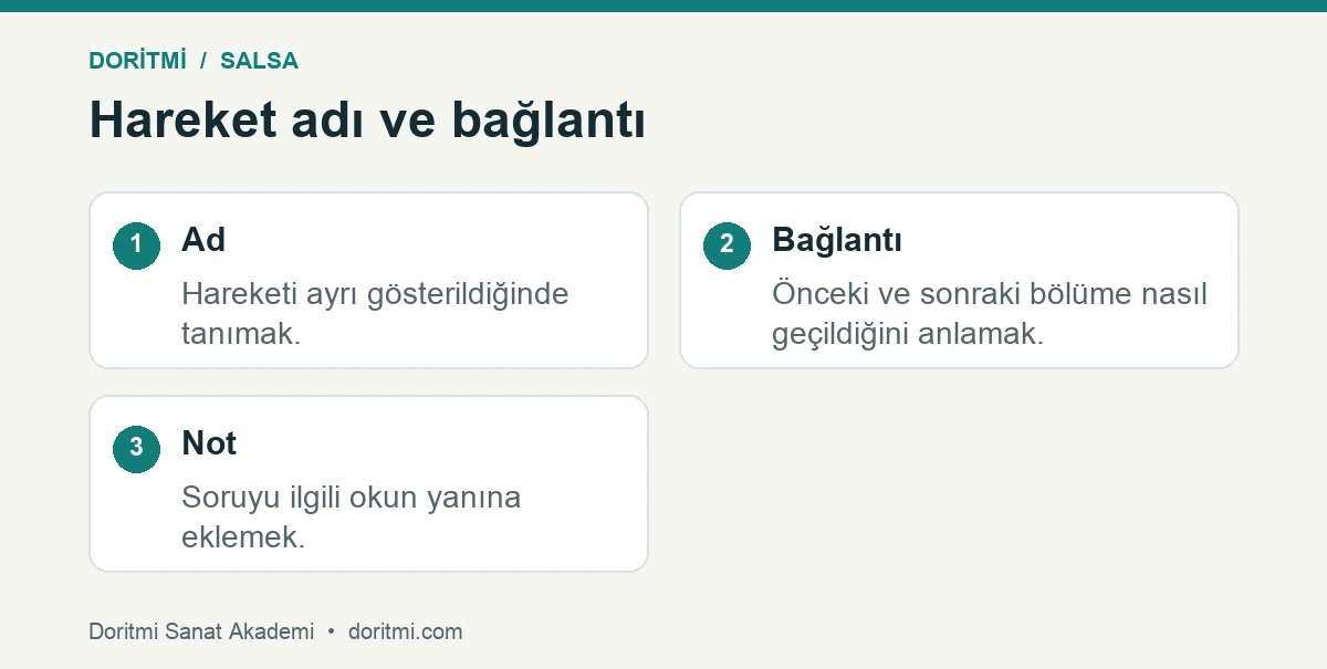 Salsada hareket adını bilmekle dizideki bağlantıyı anlamanın farkı