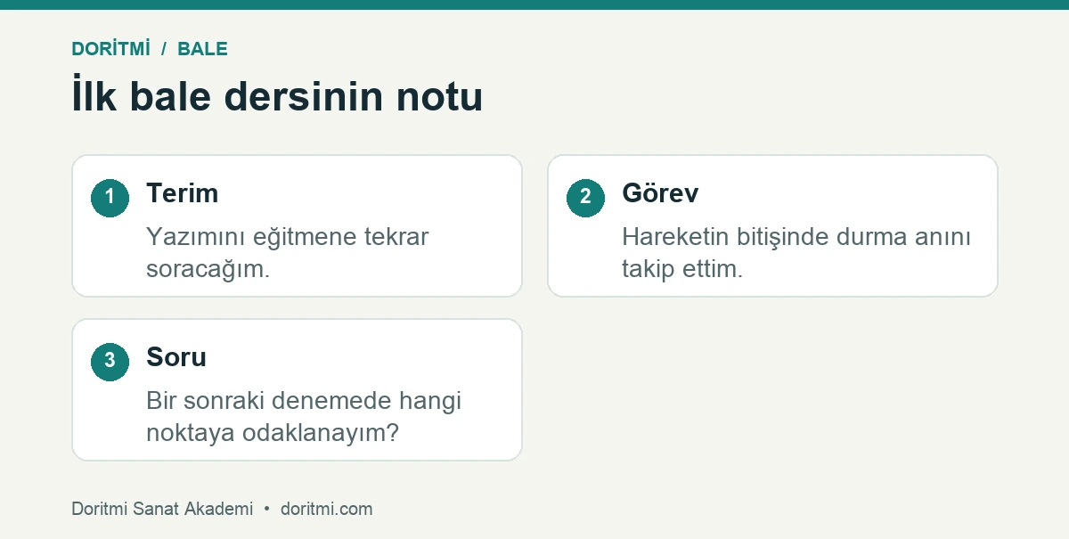 Terim, görev ve sonraki soru için örnek bale ders notu